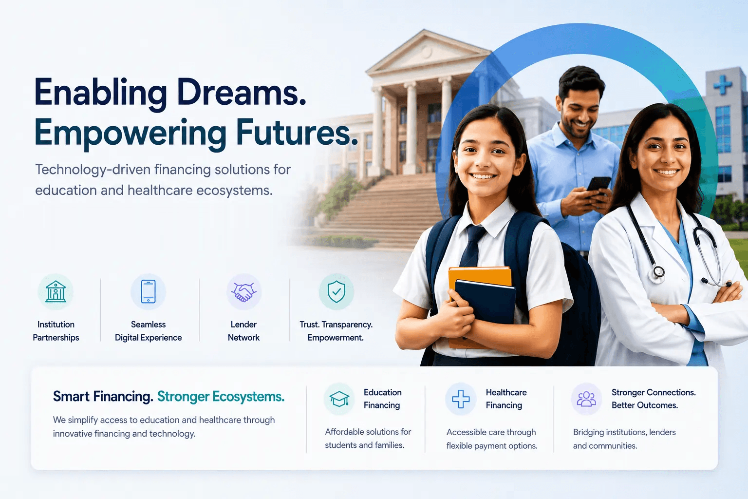 CredPlus Technologies banner for healthcare and education financing